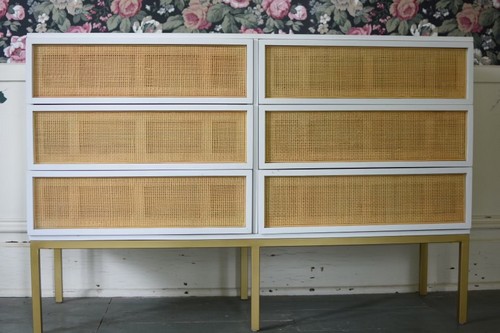 Zadie 6 Drawer Rattan Dresser- DRS5003E-Bedroom